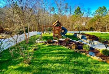 Playground in backyard