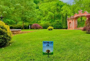 Lawn with arch